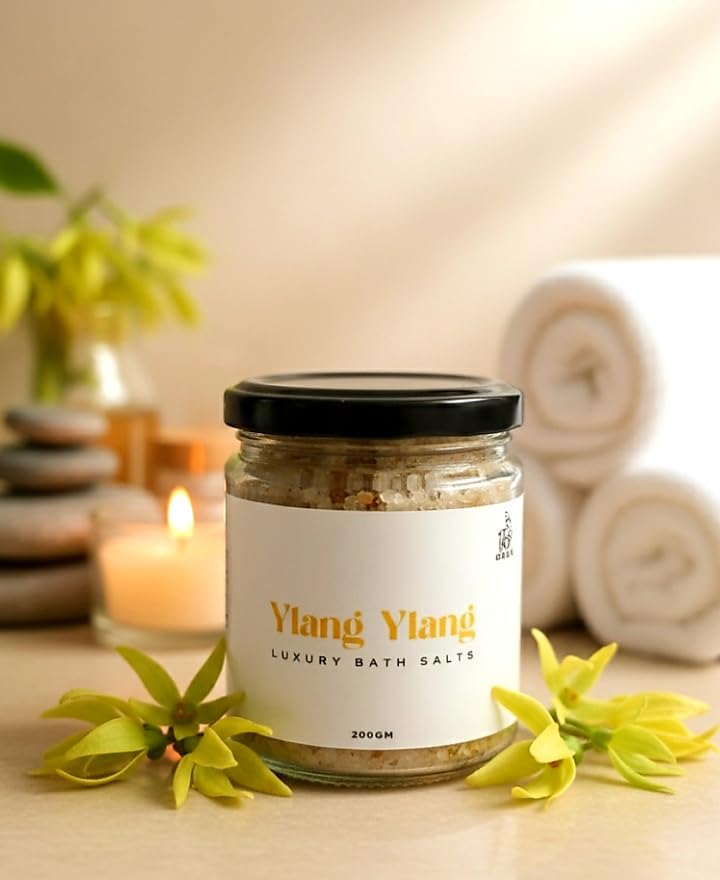 DEER Luxury Ylang Ylang Bath Salts, Premium Spa Quality, Natural Sea Salt Soak for Relaxation, 200g Glass Jar-picture-43