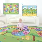 Eckhert Kids playmat Double Side - Large 59.05x78.74x0.4 Inches - Safari Fun