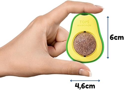 Kit 2 Abacate De Brinquedo Para Gatos Com Catnip Erva Gato Natural Bola de Lamber,Erva Premium