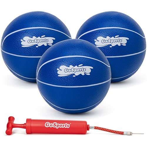 GoSports Swimming Pool Basketballs 3 Pack - Great for Floating Water Basketball Hoops, Choose Red or Blue Pool Basketballs