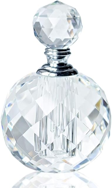 H&D HYALINE & DORA Crystal Vintage Perfume Bottles,Empty Clear Glass Refillable Bottle 10ml