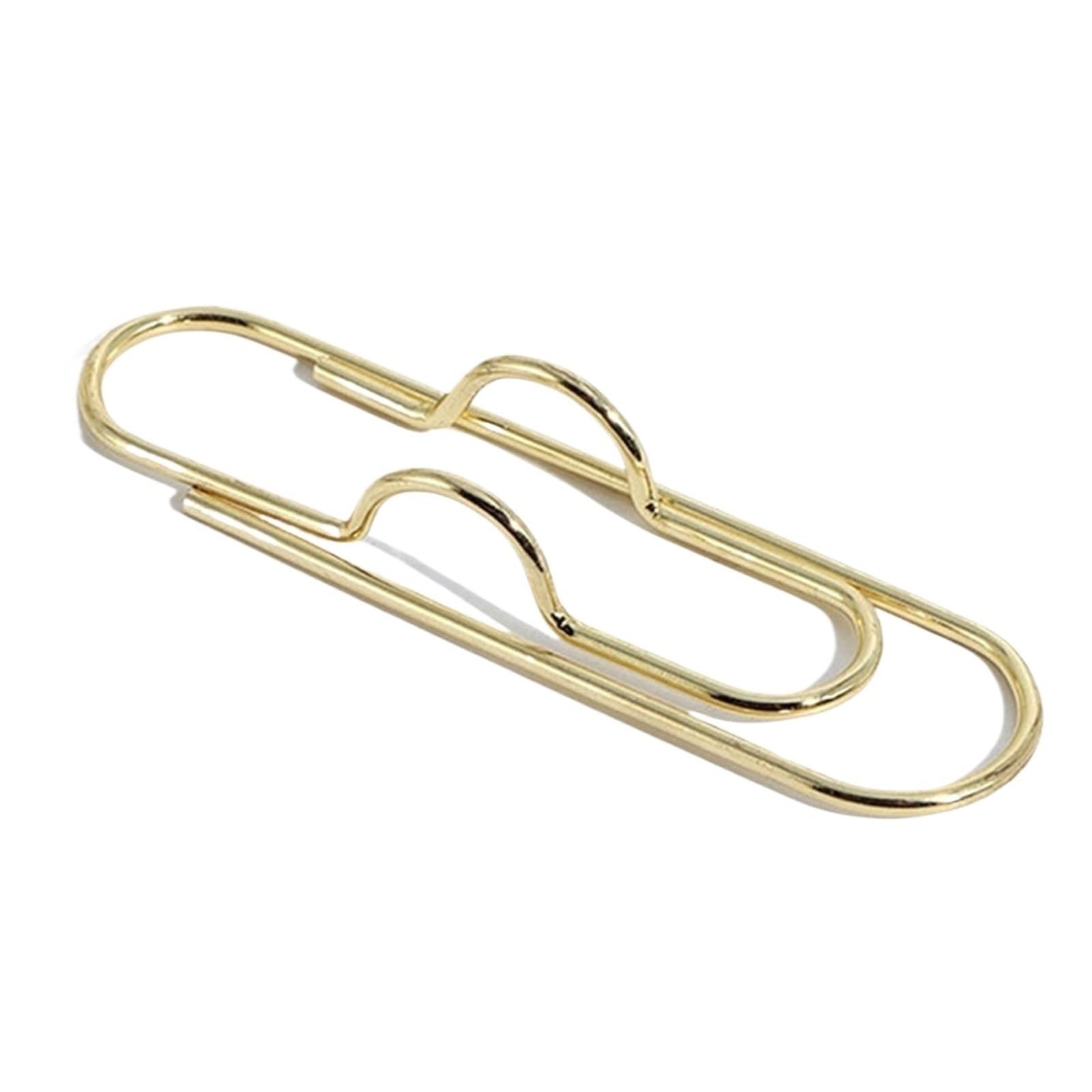 WonJoxel Pen Clip 50Pcs Paper Clips Metal Pen Holder Clip School Bookmarks Photo Memo Ticket Stationery Office Supplies for Notebook Journal and Planner Vintage Brass Eff
