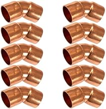 Appli Parts AP-C03445B10 3/4 45 Degree Elbow Short Turn Copper Pipe Fittings CxC Sweat Connections for Refrigeration, air Conditioning and Plumbing Applications ACR and Type L Copper Pipe (10 x Bag)