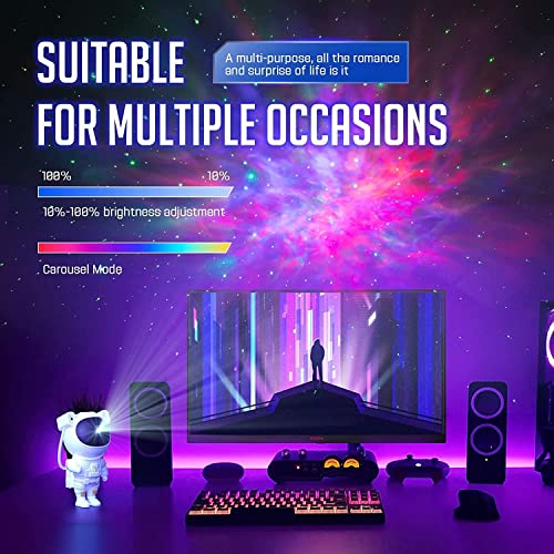 Image of Desidiya Astronaut Galaxy Projector Night Light 360 Rotating Nebula Star Projector with Remote Control, Timer & Adjustable Head LED Space Lamp for Kids Room, Gaming Room, Home Decor (Corded Electric)