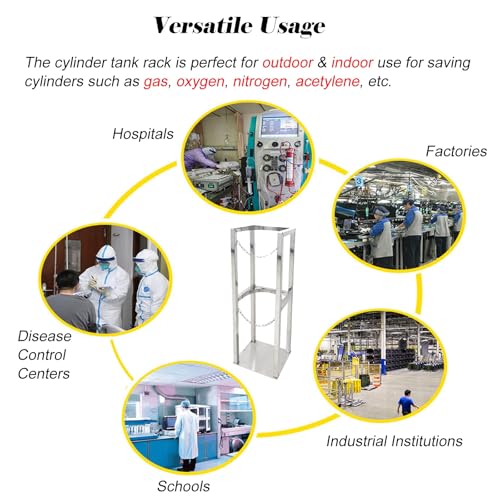 Étagère de rangement pour bouteilles de gaz en acier avec chaîne