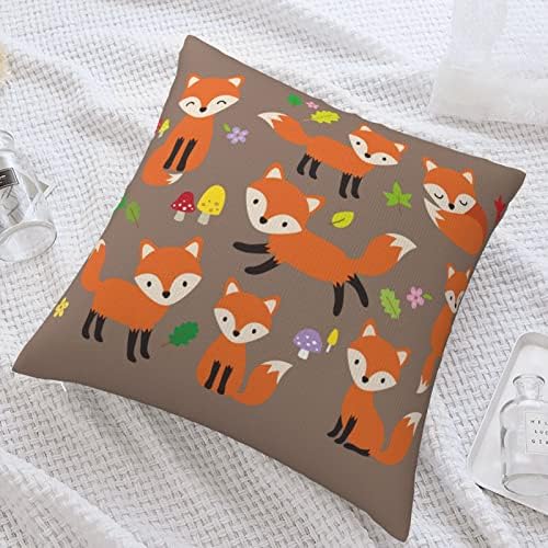Beautiful Orange Foxes Double Sided Pillow Covers Cartoon Animal Pattern Plush Pillowcases Square Cushion Pillow Cases for Sofa Bed Home Decor 45cm x 45cm (18" x 18")