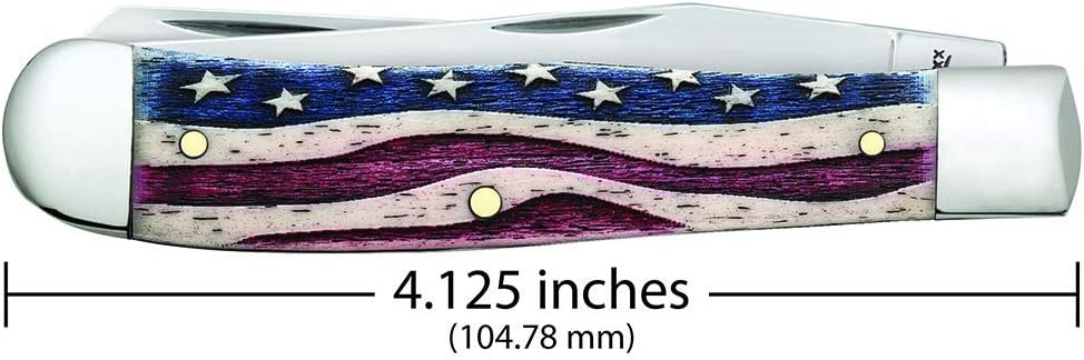 Case WR XX Pocket Knife Patriotic Smooth Natural Bone Trapper Item #64132 - (6254 SS) - Length Closed: 4 1/8 Inches