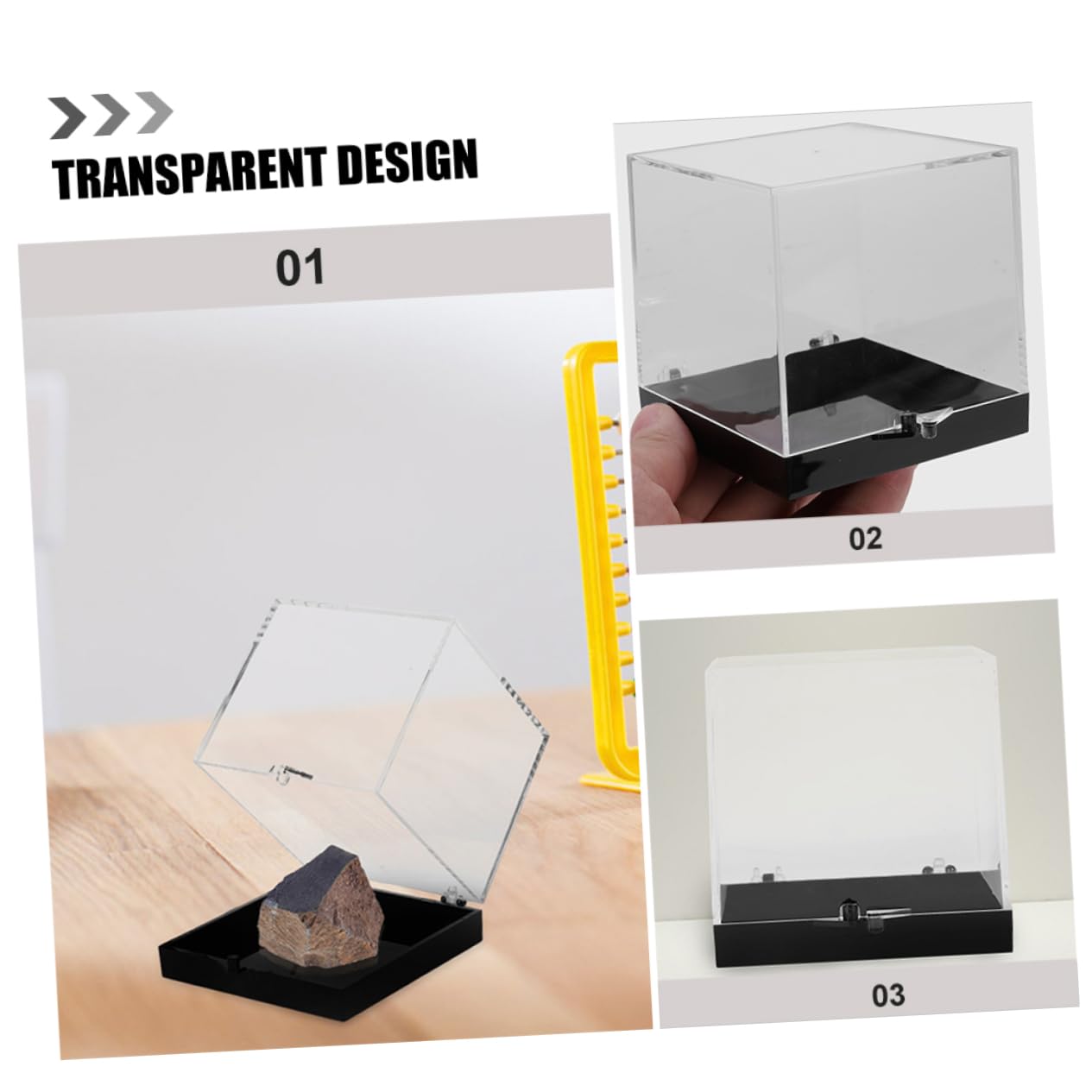 【展示のみ】⑤鉱石標本ケース Amazon.co.jp: ULDIGI 岩収納ボックス 原標本展示ケース 透明な鉱物