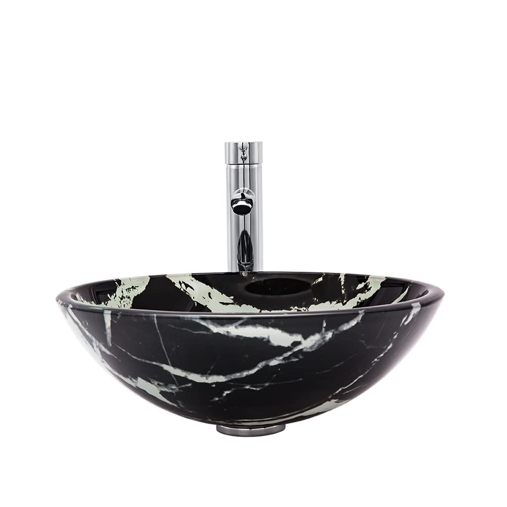 Bathroom Sink Countertop Bathroom Vessel Vanity Sink Tempered Glass Washing Art Basin Bowl Counter Basin