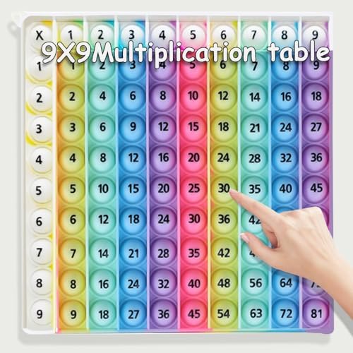 ​Rainbow Multiplication Table Game Learning Board, 9x9 Educational mathSTEM Sensory Math Toy, Classroom & Homeschool Learning Game, Multiplication Flash Cards Table Chart for Kids