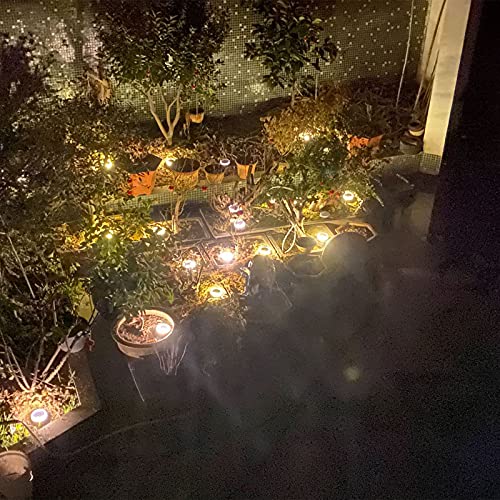 2 db LED napelemes talajlámpák kertre, vízálló kültéri napelemes koronglámpák ösvényre, udvari sétányra, teraszra, gyepre, ösvényre, padlóra, LED-es lámpák_voghion.com