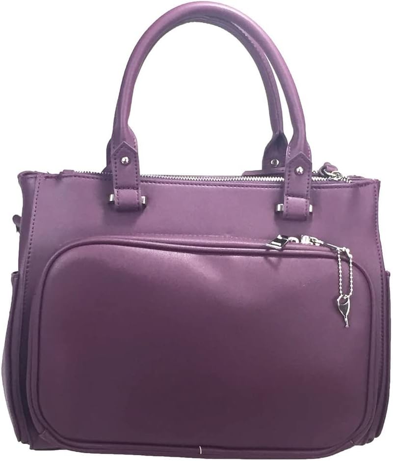 Multi Zippers Fashion Locking Faux Leather Concealed Carry Gun Shoulder Bag