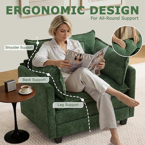 Image of 42 inch Modular Sectional Sofa, Cloud Couch Single-Seat Accent Chair