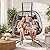 Double Egg Chair with Stand - 2 Person Hanging Egg Chair - Hand Made Rattan Wicker Egg Swing Chair Hammock Chair Swinging Loveseat with UV Resistant Cushion & Aluminum Frame Indoor Outdoor