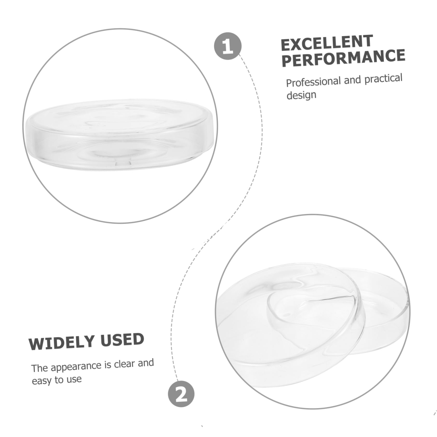 TOYANDONA 1pc School Useful Petri Dishes Transparent Glass Clear Petri Dishes Borosilicate Petri Dish Experiment Petri Dishes