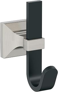 Burbank Transitional Single Prong Matte Black/Satin Nickel Decorative Wall Hook