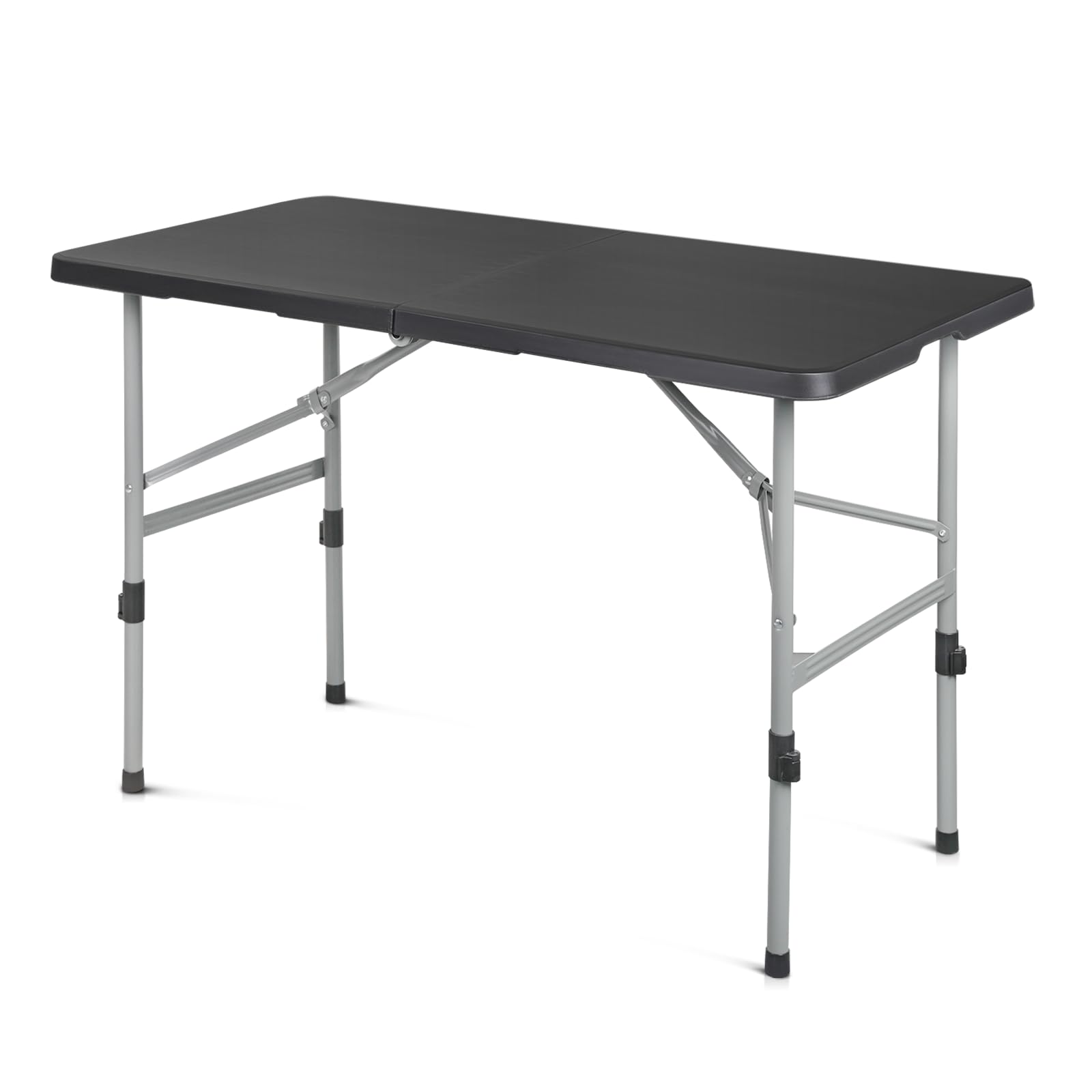 SFIHOME 48' Folding Table, Collapsible Camping Table, Rectangular Picnic Table with Steel Frame, Stable Legs Design, Easy Carry and Storage, Plastic