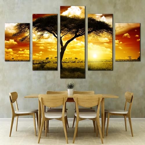 Toile peinture paysage acacias de qualite supérieure avec cadre inclus