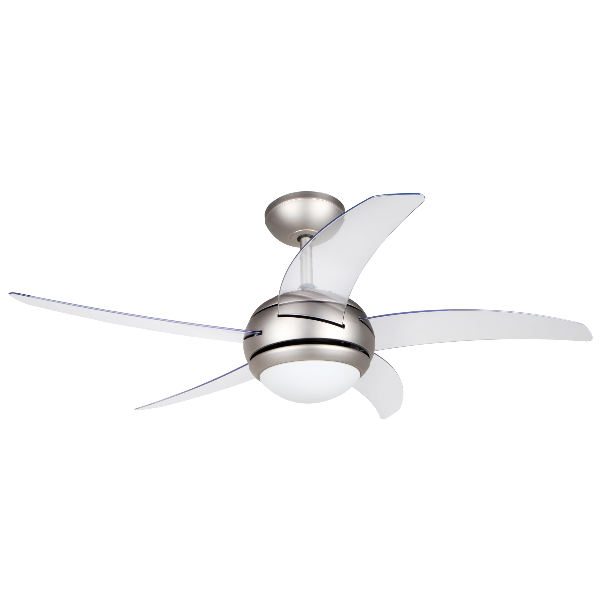 Orbegozo CP 54132 - Ventilador de techo con mando a distancia, 3 velocidades, 5 aspas, silencioso, 112 cm de diámetro, 55 W de potencia, gris y transparente