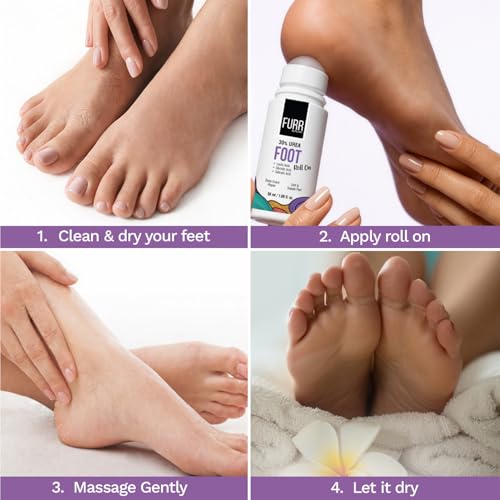 Image of FURR 30% Urea Foot Cream Roll On 50ml | Foot Roll On for Dry & Cracked Heels | Lactic Acid, Glycolic Acid, Salicylic Acid | Repairs, Hydrates, Softens | For Sensitive Skin