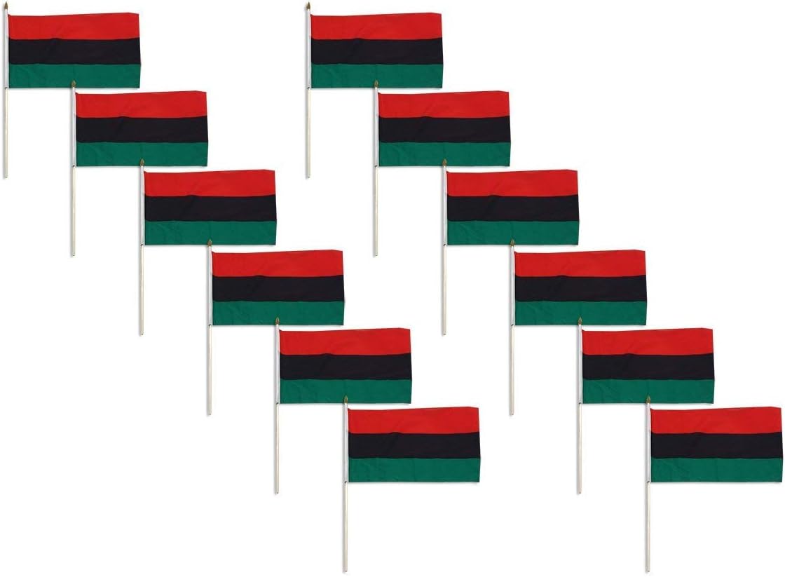 African American Flag 12 x 18 inch - 12 PK