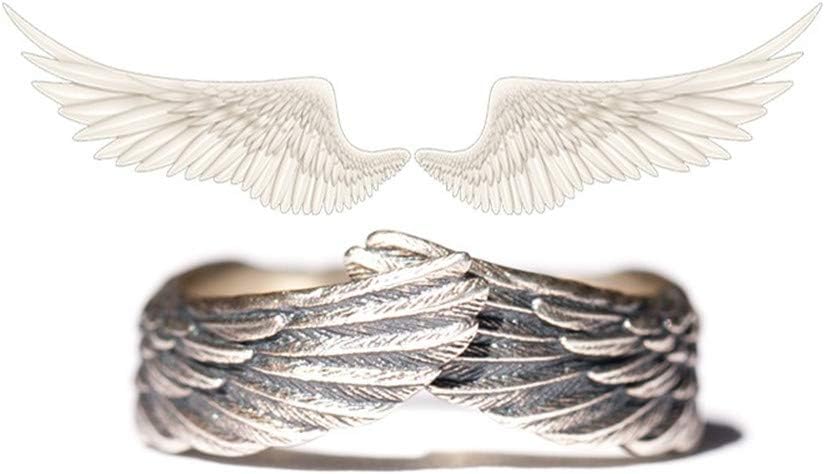 Hug Wings Ring Angel Wings Feather Retro Copper Ring for Women and Men Lovers Friends Gifts
