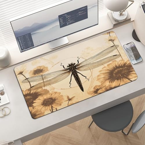 Alfombrilla de escritorio grande Dragonfly en girasol antideslizante miniatura 6