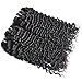 MSGEM Brazilian Curly Hair 3 Bundles lot Unprocessed Human Hair Extensions Brazilian Virgin Hair Deep Curly Weave 1B (14 16 18inch)