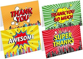 Superhero Party Supplies Thank You Cards 24 Thank You Notes With Envelopes and Stickers