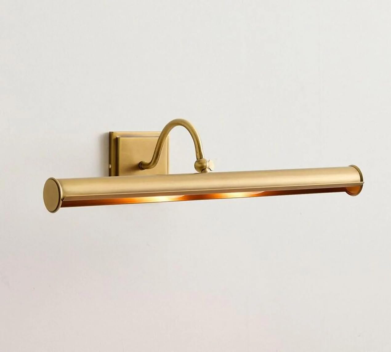 Antique Brass Picture Light Wall Mount – Adjustable Painting & Artwork Light for Frames, Mirror & Canvas, Vintage Modern Picture Lamp for Living Room, Bedroom, Gallery (Raw Brass, 18 Inches)