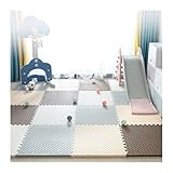 ☛ Las baldosas son increíblemente versátiles: ideales para todo, desde un tapete de juego para bebés, almohadillas para gatear para niños pequeños, pisos de goma para un gimnasio, hasta mejorar la acústica o para un área de juegos para niños. Los clientes también los utilizan como baldosas de bloqueo para tejer o incluso como colchón para acampar.