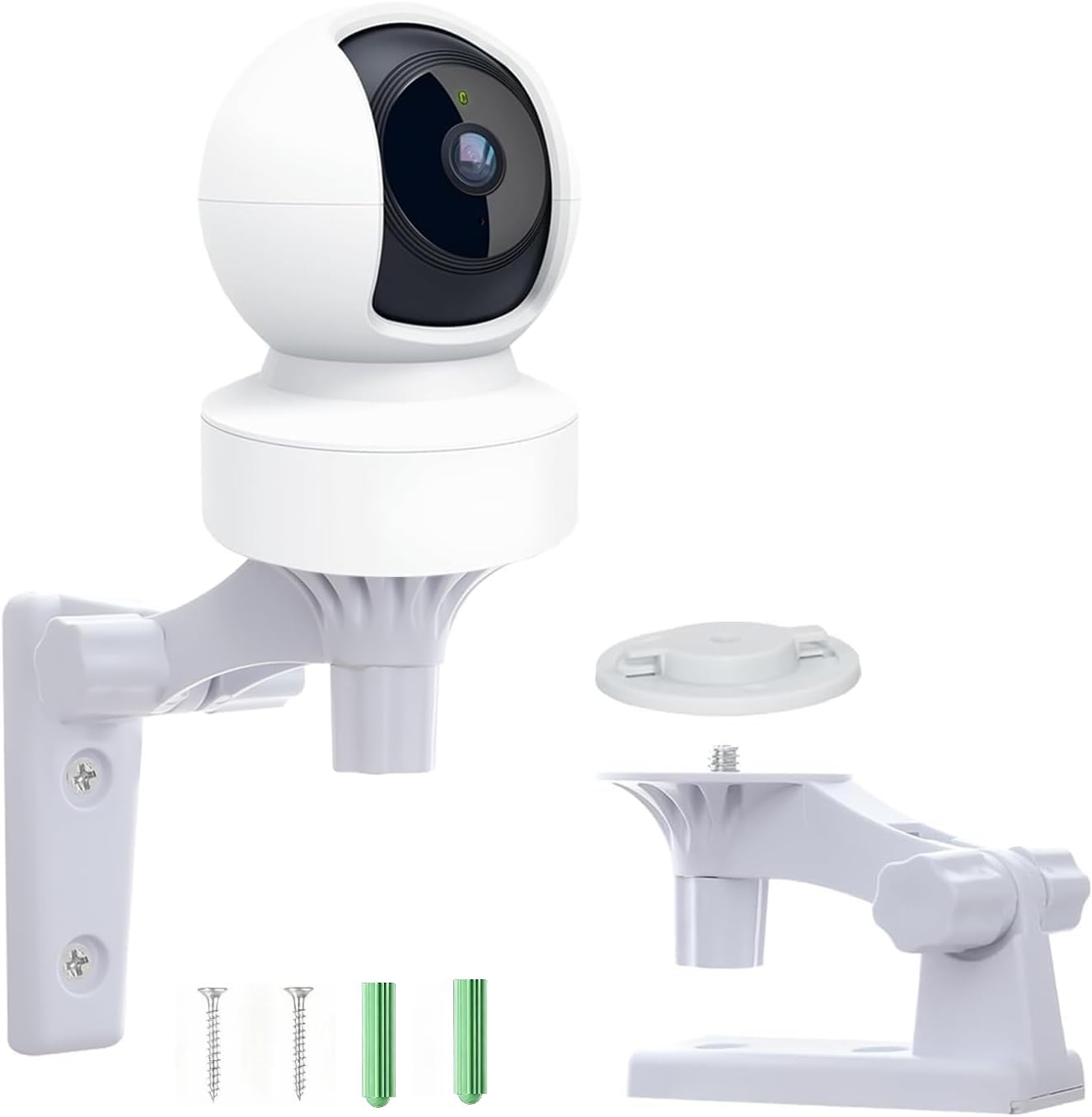 Wall Mount Compatible with TP-Link Tapo C210/ C200 and Kasa Indoor Pan EC70/ EC71/ KC410S, Adjustable Angles Bracket 180 Degree Rotation Easy to Install Security Camera Bracket/Holder, 1 Pack