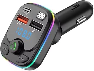 جهاز إرسال FM بالبلوتوث للسيارة ، مشغل Modulator MP3 بدون استخدام اليدين ، USB مزدوج من النوع Cars ، 3.4A ، PD