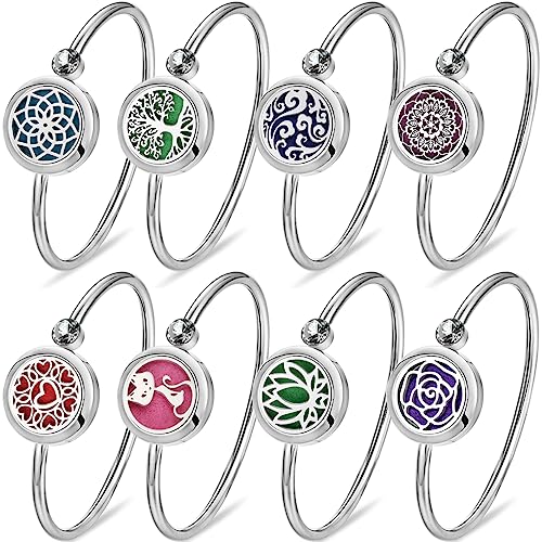 Birthday Gifts for Women-Essential Oil Diffuser Bracelet- Aromatherapy Bracelet Jewelry Stainless Steel Band with 10pcs Refill Pads XL101-2 - Image 3