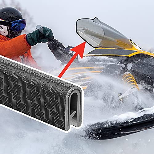 Trim-Lok Edge Trim – Fits 1/8” Edge, 9/16” Leg Length, 25’ Length, Black, Carbon Fiber Texture – Flexible PVC Edge Protector for Sharp/Rough Surfaces - Thumbnail 3