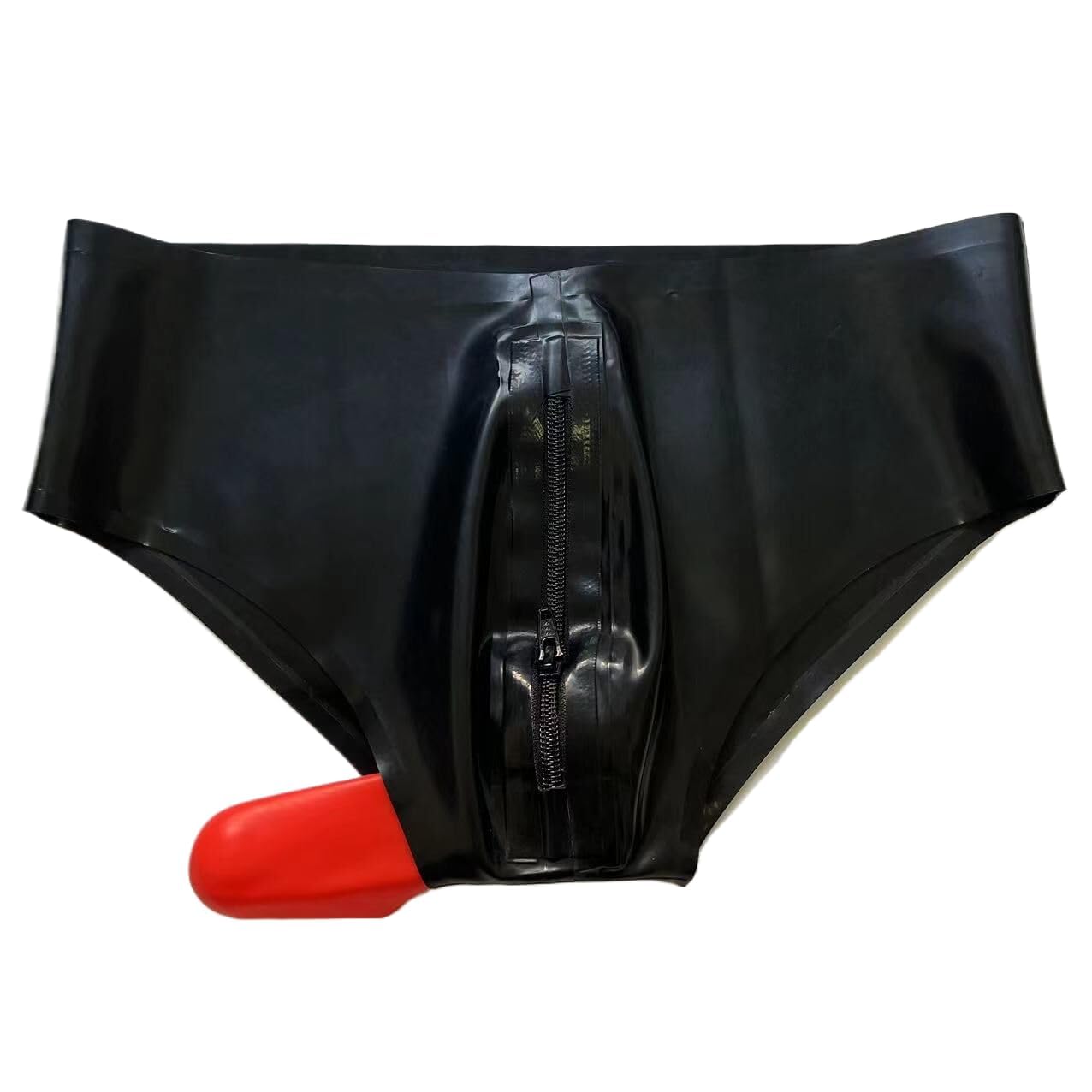 Slip Sexy en Latex pour Homme avec Fermeture éclair à l'entrejambe et Manches anales