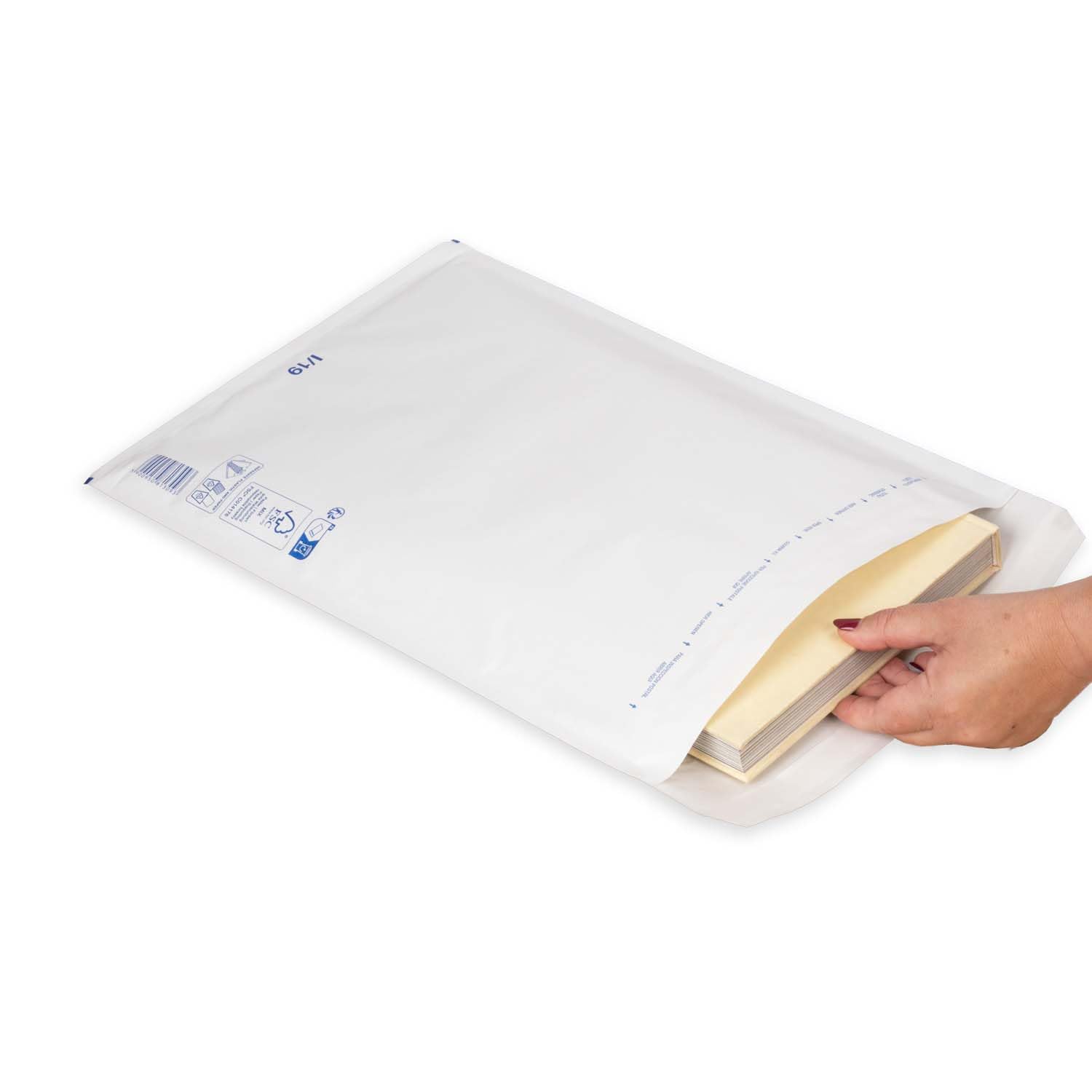 smiley pack Luftpolstertaschen Größe I9 Weiß 320 x 455 mm, gepolsterte Versandtaschen mit Selbstklebeverschluss, passend für A3 (300 Stück)