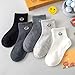 Nanmuir Toddler Boys Girls Crew Socks, Happy Face Unisex Kids Soft Cotton Solid Color Dress Ankle Socks, Pack of 5 (US, Age, 2 Years, 4 Years, Black+White+Grey+Deep Grey+Light Grey)