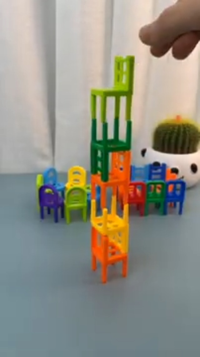 Watch Stack-Up Chair Balancing Game, Colourful Mini Chairs on Amazon Live