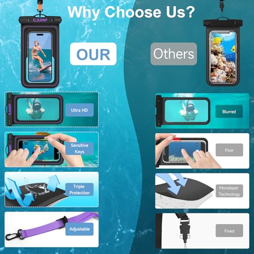 GJUMP Waterproof Phone Pouch Floating 2 Pack, IP68 Dry Bag Compatible with iPhone 17 16 15 - image 6