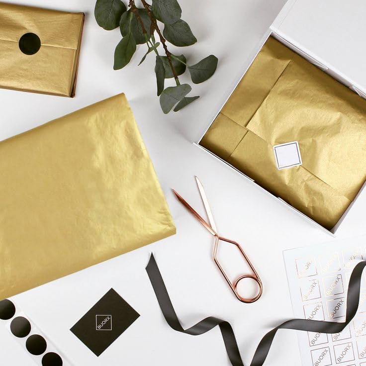 Miniatura 4 de Papel de seda dorado para bolsas de regalo, 40 hojas, bodas, cumpleaños, decoración de otoño, girasol, manualidades, embalaje, papel de envoltura a