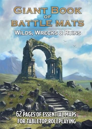 Loke Battlemats | Giant Book of Battle Mats Wilds, Wrecks & Ruins Libro RPG en Inglés| Juego de Batalla Estratégico | 62 Mapas Gigantes, Tamaño de Página 17x12 Extensible a 17x24 | Encuadernación 360° | Ya disponible en tu tienda friki favorita! En mundofriki.es!