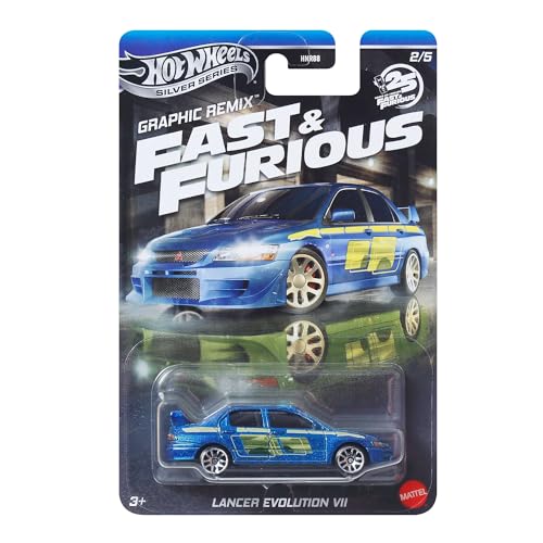 Image of Hot Wheels Fast and FURIOUS Graphic Remix Auto LANCER EVOLUTION VII - Die Cast Model 1:64 Scale - Length 7 cm - JBY47