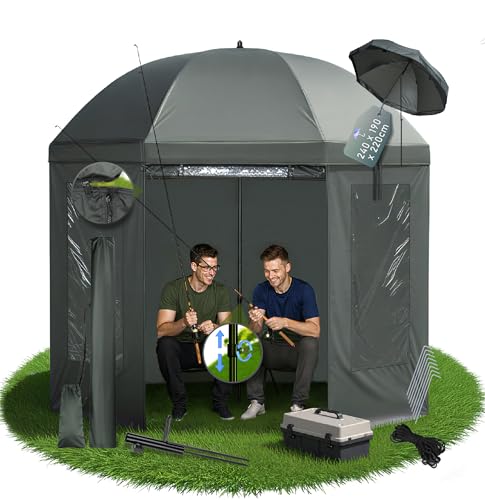 Gartstary Parapluie de pêche, 250 cm, avec paroi...