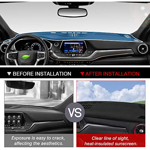 Image of Autorder Dashboard Cover Mat for 2019-2025 2026 Chevy /Chevrolet Blazer Accessories Dash Cover Flannel Dash Mat Sunshade Glare UV Rays Protector