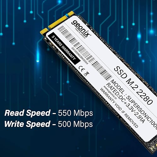 GEONIX M.2 Internal Solid State Drive/SSD 6Gb/s, Fast Performance, Read/Write - 570/500 MB/s, Quad Channel Controller Compatible with PC and Laptop | 5years Warranty | 128GB Storage 3 51JTdDEOTmL