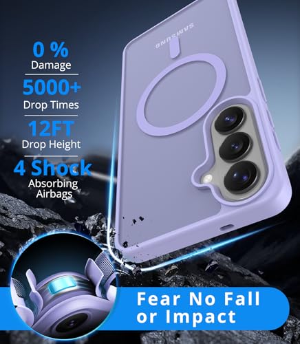 Coque antichoc Samsung S25 Plus MagSafe violette mate anti-chute