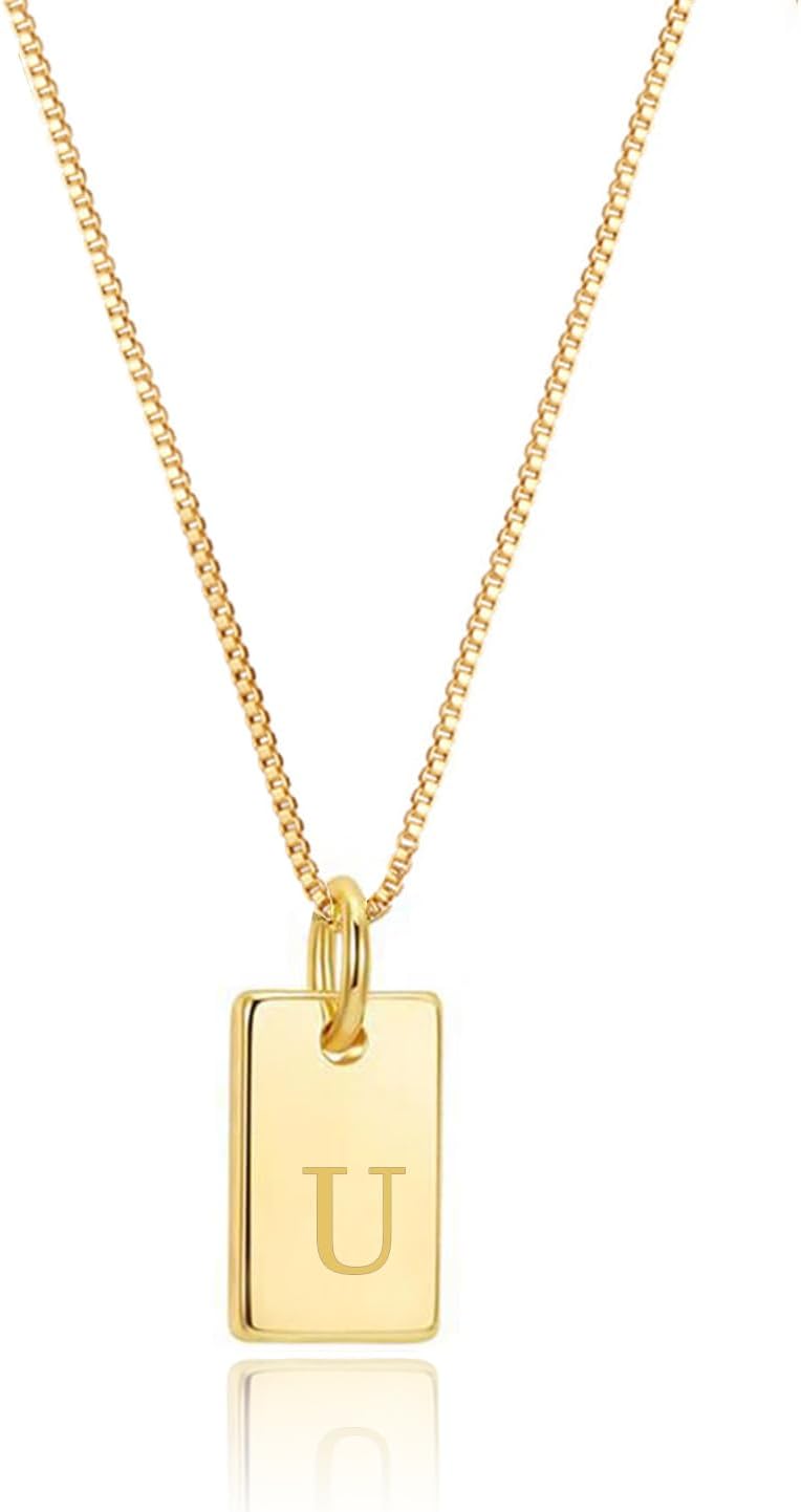 Otxas Initial Necklaces for Women Gold Necklace for Women Trendy Dainty 14K Gold Plated Letter Personalized Jewelry Initial Jewelry for Girls Valentines Day Gifts