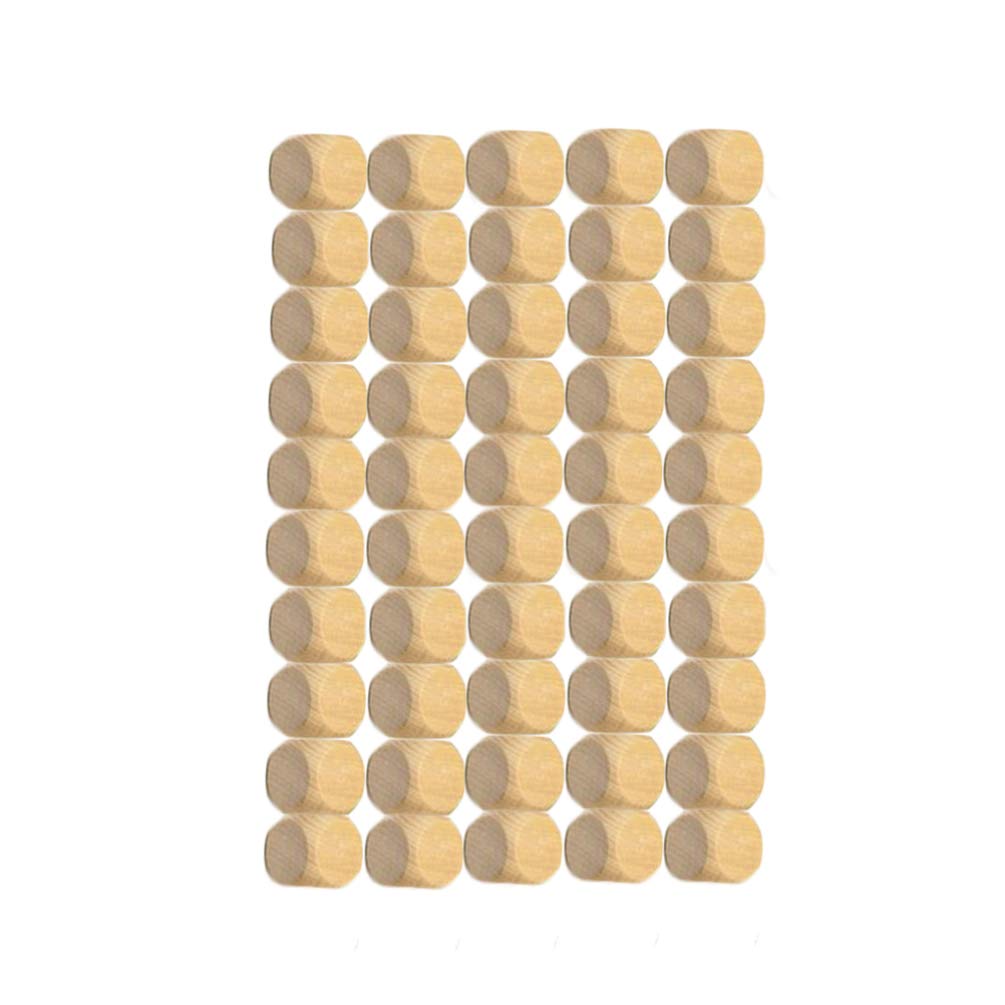 Lot de 50 cubes en bois vierges – Blocs carrés en bois brut pour loisirs créatifs, sculpture, fournitures artistiques (1 x 1 x 1 cm