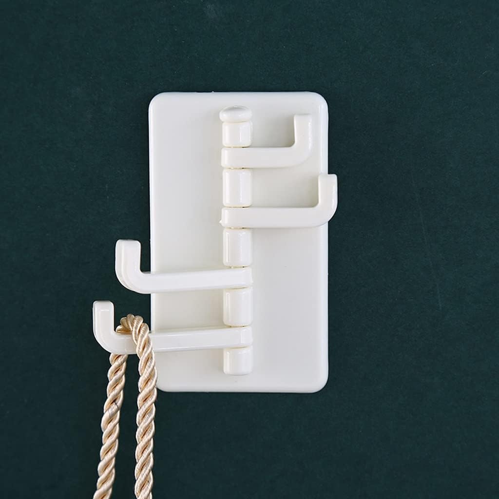 4Pcs Creative Four-connected Rotating Viscose Hook Bathroom Kitchen Wall Punch-free Hanger Key Bag Storage Rack